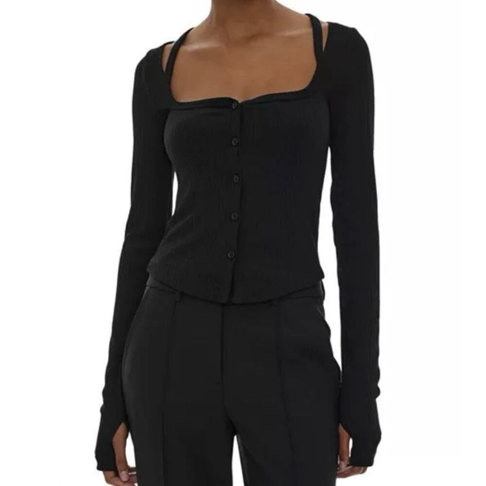 Helmut Lang Black Women's Cardigan Sweater